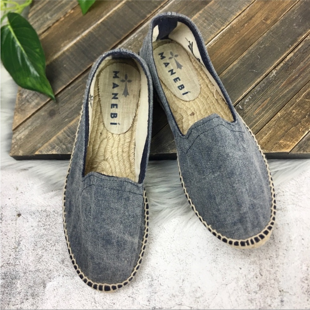 🛍 Manebi Denim Espadrille Flats Size 8